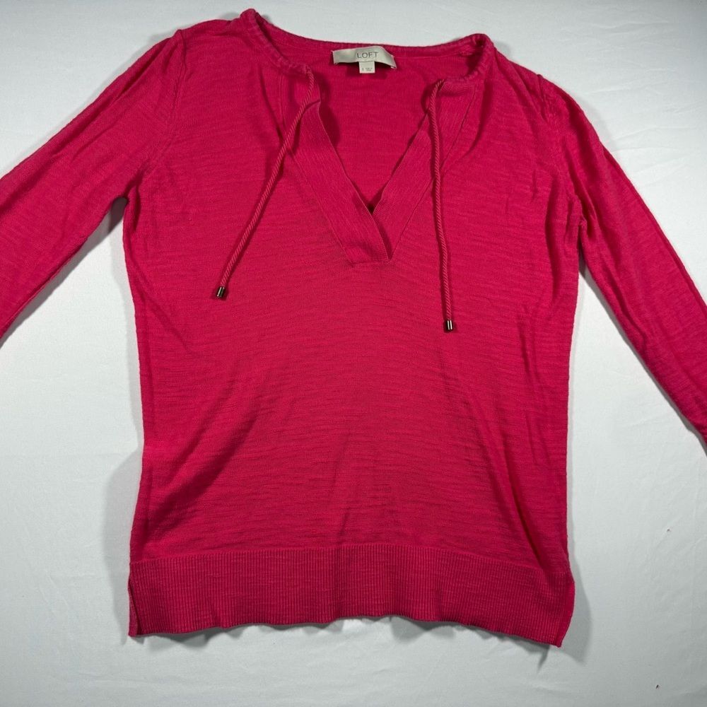 LOFT Tie-Neck Long Sleeve Tunic Top - Coastal - Summer